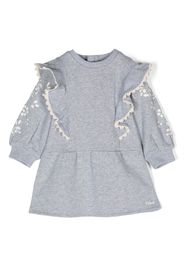 Chloé Kids Abito con ricamo - Grigio