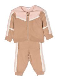 Chloé Kids logo-embroidered knitted set of two tracksuit - Marrone