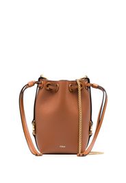 Chloé micro Marcie leather bucket bag - Marrone