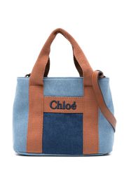 Chloé Kids Borsa tote con logo - Blu