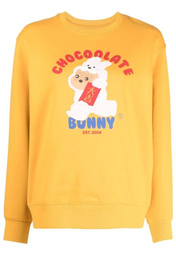 CHOCOOLATE Chocolate Bunny print sweatshirt - Giallo