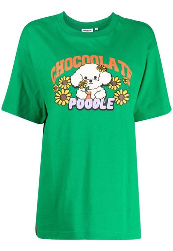 CHOCOOLATE T-shirt Chocoolate Poodle con stampa - Verde