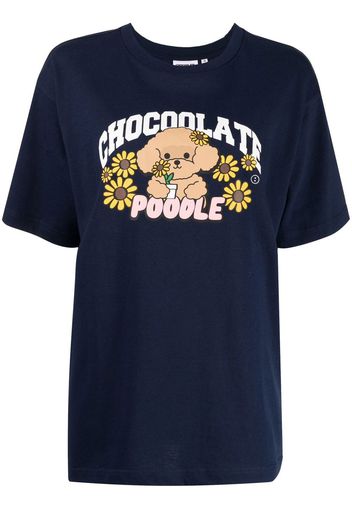 CHOCOOLATE T-shirt Chocoolate Poodle con stampa - Blu