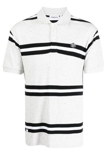 CHOCOOLATE striped cotton polo shirt - Grigio