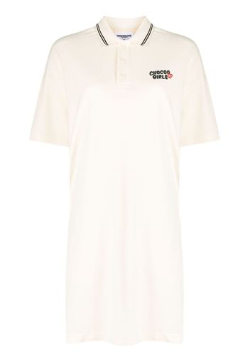 CHOCOOLATE embroidered-logo cotton polo dress - Toni neutri