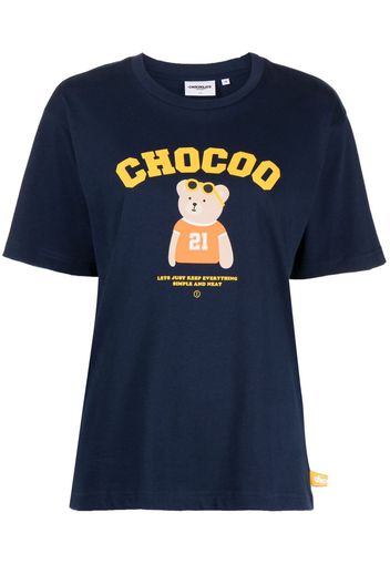 CHOCOOLATE logo-print cotton T-shirt - Blu