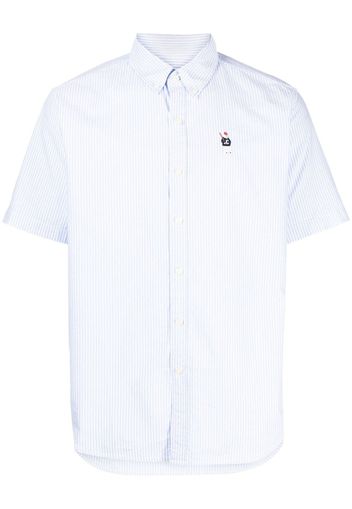 CHOCOOLATE logo-appliqué striped shirt - Blu