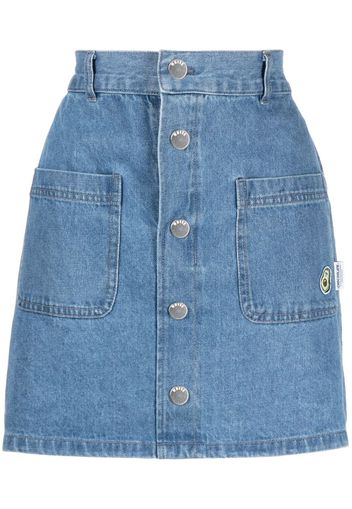 CHOCOOLATE high-waisted A-line denim skirt - Blu