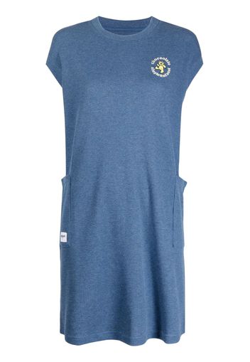 CHOCOOLATE embroidered-logo knitted dress - Blu