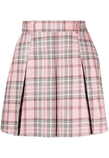 CHOCOOLATE pleated check-pattern mini skirt - Rosa