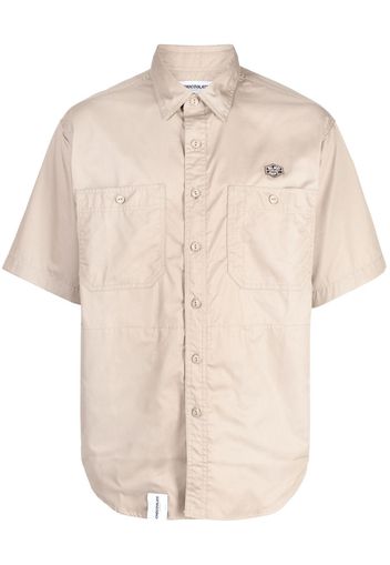 CHOCOOLATE logo-patch short-sleeve shirt - Marrone