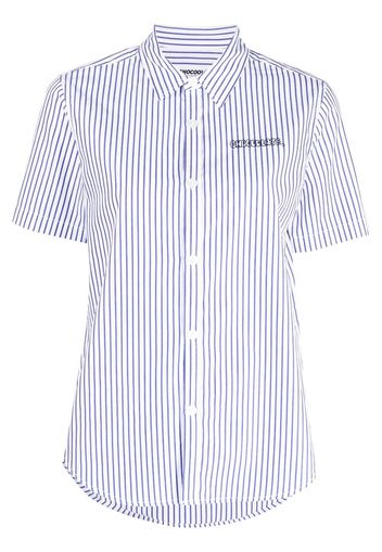 CHOCOOLATE striped short-sleeve cotton shirt - Bianco