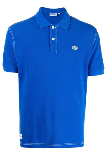 CHOCOOLATE logo-patch cotton polo shirt - Blu