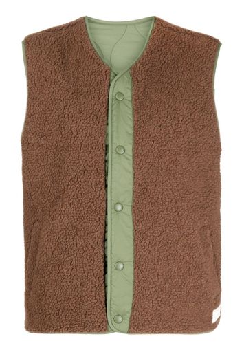 CHOCOOLATE logo-embroidered panelled gilet - Marrone