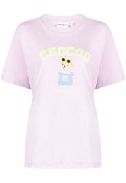 CHOCOOLATE logo-print cotton T-shirt - Viola