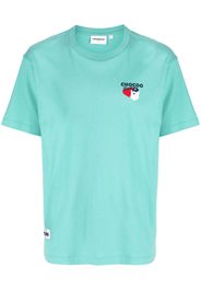 CHOCOOLATE logo-embroidered cotton T-shirt - Blu