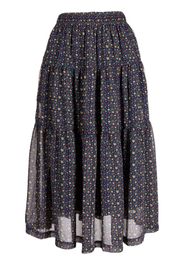 CHOCOOLATE floral-print tiered skirt - Blu