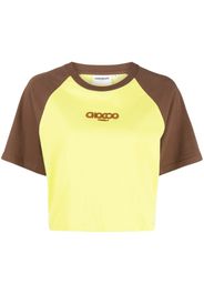 CHOCOOLATE T-shirt crop con logo goffrato - Giallo