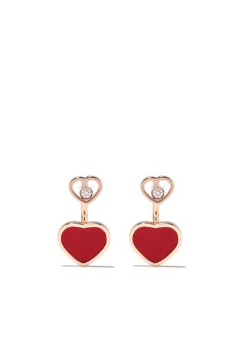 Orecchini Happy Heart in oro rosa 18kt e diamanti