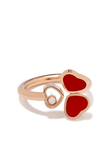 Anello Happy Hearts in oro rosa 18kt e diamanti