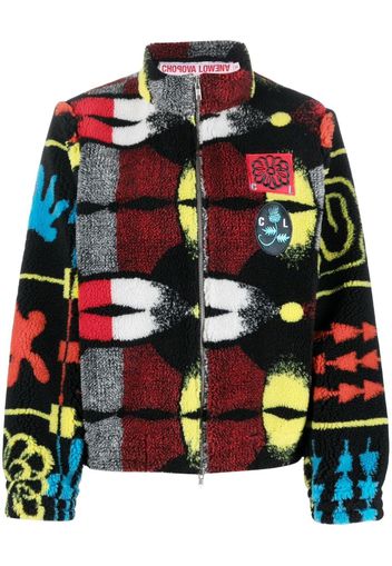 Chopova Lowena abstract-print zip-up bomber jacket - Nero