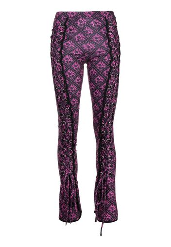 Chopova Lowena Leggings Gardenia con lacci - Rosa