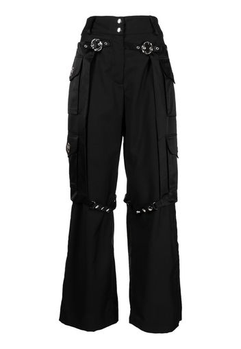 Chopova Lowena Pantaloni crop Western a vita alta - Nero