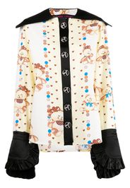 Chopova Lowena spread-collar graphic-print shirt - Giallo