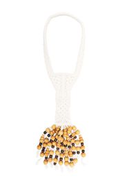 Chopova Lowena wooden-beads knitted necklace - Bianco