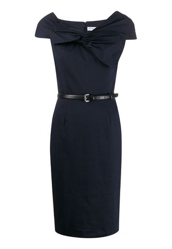 2000s draped bow fitted dress