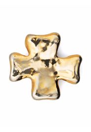 Christian Lacroix Pre-Owned 1980s cross motif brooch - Oro