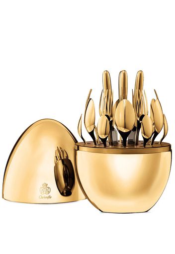 Christofle Set di 24 posate Mood Gold placcate argento - Oro