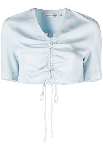 Christopher Esber V-neck cropped top - Blu