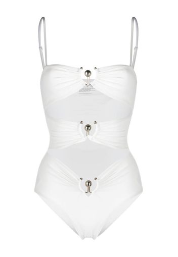 Christopher Esber square neck cut-out swimsuit - Bianco