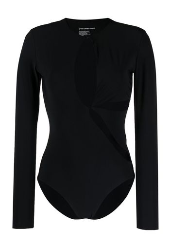 Christopher Esber long-sleeve cut-out swimsuit - Nero