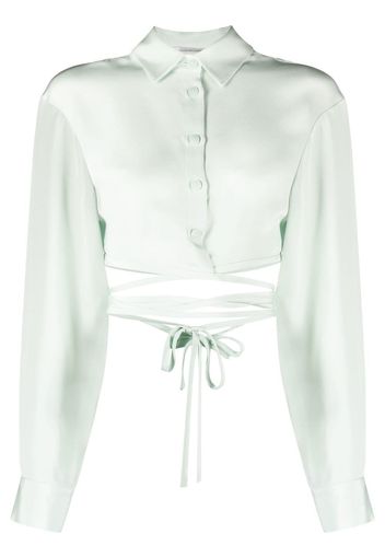 Christopher Esber Tie-detail long-sleeve blouse - Verde