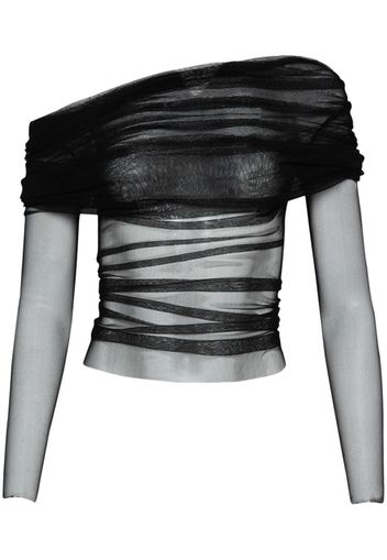 Christopher Esber Veiled silk top - Nero