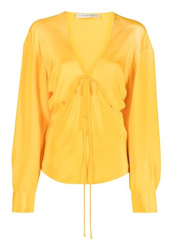 Christopher Esber Triquetra cut-out silk blouse - Arancione