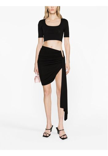 Christopher Esber Arced Palm draped miniskirt - Nero