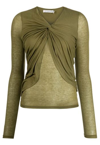 Christopher Esber Blusa con scollo a V - Verde