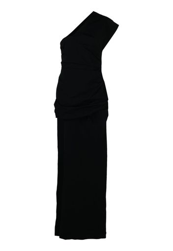 Christopher Esber gathered asymmetric silk gown - Nero