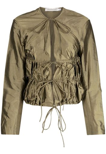 Christopher Esber metallic-effect silk jacket - Verde