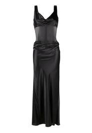 Christopher Esber sheer-panel cowl-neck gown - Grigio