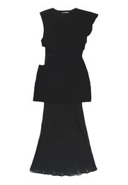 Christopher Esber panelled sleeveless midi dress - Nero