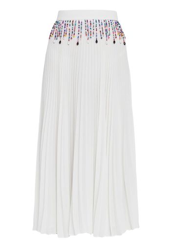 Christopher Kane bead-embellished pleated skirt - Bianco