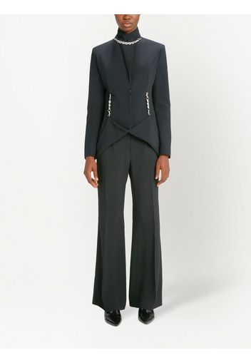 Christopher Kane flared chain-link detail trousers - Nero