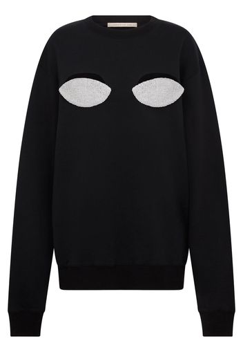 Christopher Kane Goodbye crystal-embellished sweatshirt - BLACK