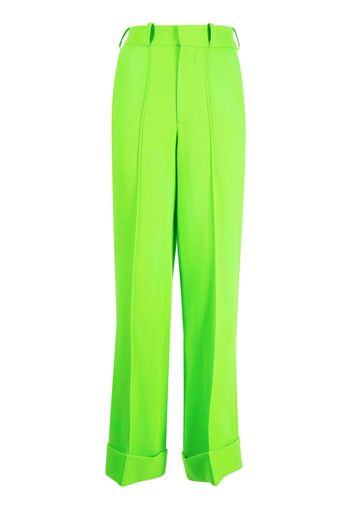 Christopher Kane wide-leg turn-up trousers - Verde