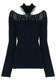 Christopher Kane crystal cupchain cut-out sweater - Blu