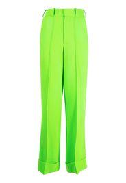 Christopher Kane wide-leg turn-up trousers - Verde